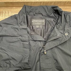 FootJoy DryJoys Short Sleeve Waterproof Golf‎ Shirt Men XL 1/2 Zipper Snap Black